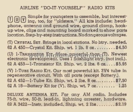 Airline One-Transistor Kit 453 ; Montgomery Ward & Co (ID = 2107421) Kit