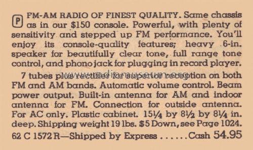 Airline WG-1572C; Montgomery Ward & Co (ID = 2079494) Radio