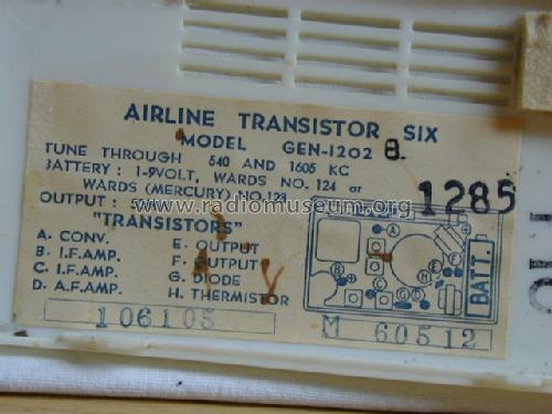 Airline 6 Transistor GEN-1202B; Montgomery Ward & Co (ID = 644539) Radio