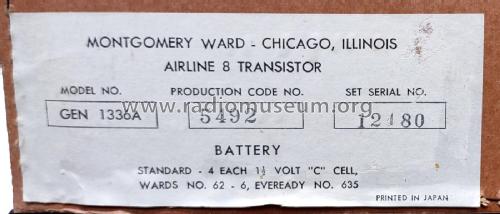 Airline GEN-1336A ; Montgomery Ward & Co (ID = 2792323) Radio