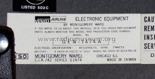 GEN-1474A ; Montgomery Ward & Co (ID = 808481) Radio