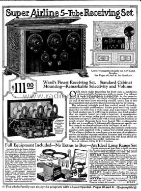 Super Airline 5-Tube Receiving Set ; Montgomery Ward & Co (ID = 1105183) Radio