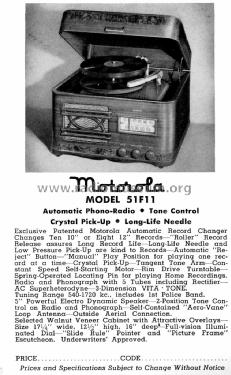 51F11 ; Motorola Inc. ex (ID = 1428501) Radio