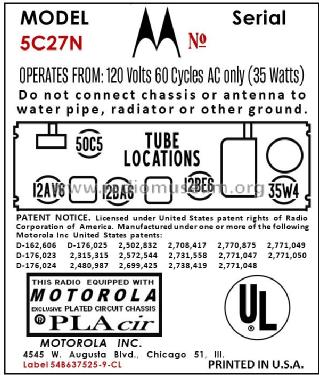 5C27 ; Motorola Inc. ex (ID = 3005935) Radio