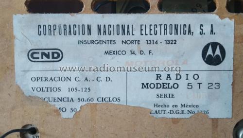 5T23P-1 Ch= HS-627; Motorola Inc. ex (ID = 2518407) Radio