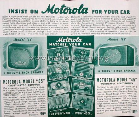 65 ; Motorola Inc. ex (ID = 1958721) Car Radio