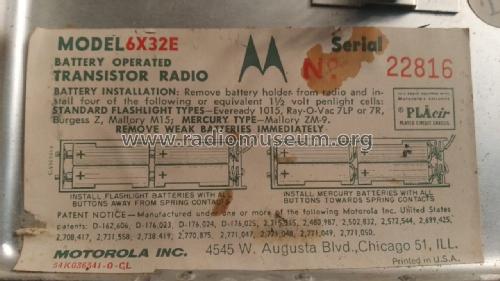 6X32E Ch= HS-563; Motorola Inc. ex (ID = 2515976) Radio