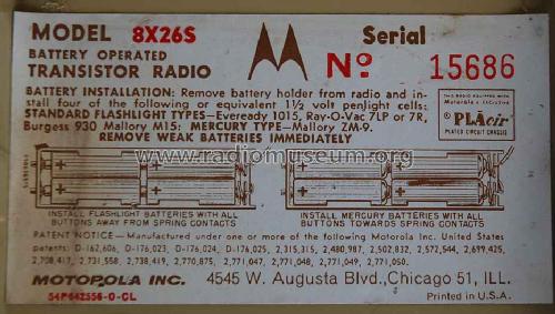 8X26S Ch= HS-679; Motorola Inc. ex (ID = 463913) Radio