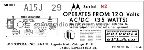 A15J Ch= HS-744; Motorola Inc. ex (ID = 2908634) Radio