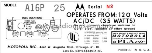 A16P Ch= HS-744; Motorola Inc. ex (ID = 2908637) Radio