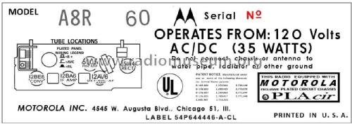 A8R Ch= HS-744; Motorola Inc. ex (ID = 2908631) Radio