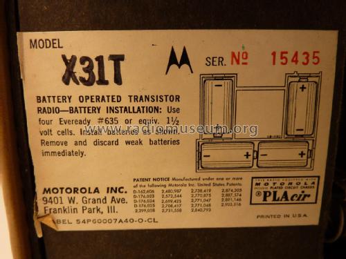 All Transistor Ranger X31T; Motorola Inc. ex (ID = 2258239) Radio