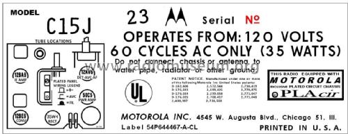 C15J Ch= HS-939; Motorola Inc. ex (ID = 2913013) Radio