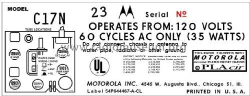 C17N Ch= HS-939; Motorola Inc. ex (ID = 2913019) Radio