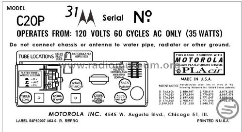 C20P Ch= HS-815; Motorola Inc. ex (ID = 2978623) Radio