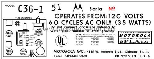 C3G-1 Ch= HS-750; Motorola Inc. ex (ID = 2892877) Radio