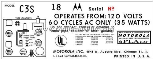 C3S Ch= HS-750; Motorola Inc. ex (ID = 2892878) Radio