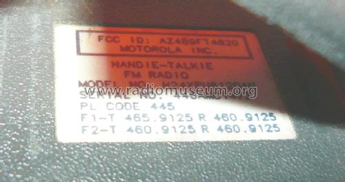 Handie Talkie FM Radio Expo H24XPU6120AN; Motorola Inc. ex (ID = 1824949) Commercial TRX