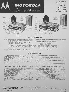 Mopar 919HR; Motorola Inc. ex (ID = 2840531) Car Radio