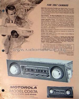 Solid State Car Radio CO67A; Motorola Inc. ex (ID = 1860342) Car Radio