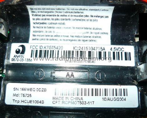 Talkabout T5725; Motorola Inc. ex (ID = 1820665) Commercial TRX
