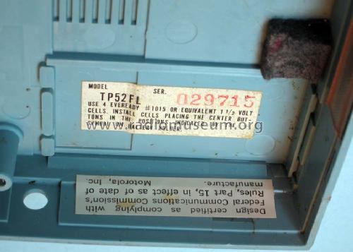 Solid State All Transistor TP52FL ; Motorola Inc. ex (ID = 1316781) Radio