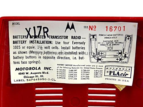X17R Ch= HS-798; Motorola Inc. ex (ID = 2332819) Radio
