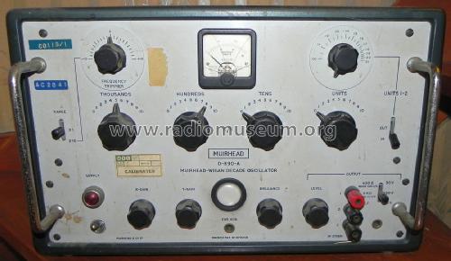 Decade Oscillator D-890-A; Muirhead & Co. Ltd., (ID = 1918868) Equipment