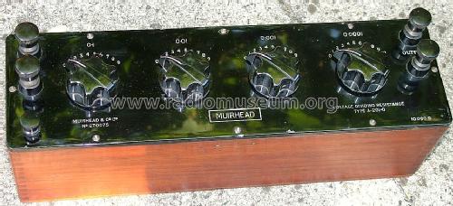 Voltage Dividing Resistor A-201-D; Muirhead & Co. Ltd.; (ID = 1017373) Ausrüstung