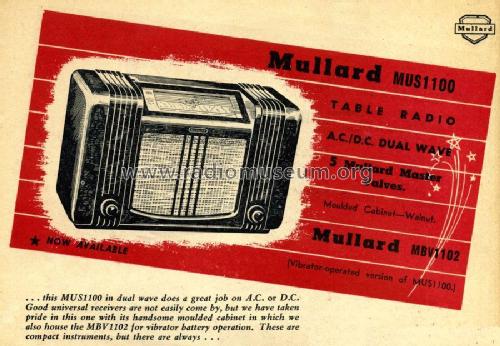 MUS1100; Mullard Radio (ID = 2116899) Radio