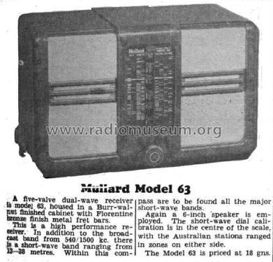63; Mullard Radio (ID = 2665842) Radio