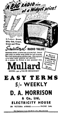 420; Mullard NZ, C. & A. (ID = 2855240) Radio