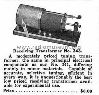 Loose Coupled Receiving Transformer No. 343; Murdock, WM.J. Co.; (ID = 1067272) mod-pre26