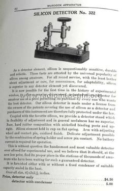 Silicon Detector No. 322; Murdock, WM.J. Co.; (ID = 1562059) Radio part