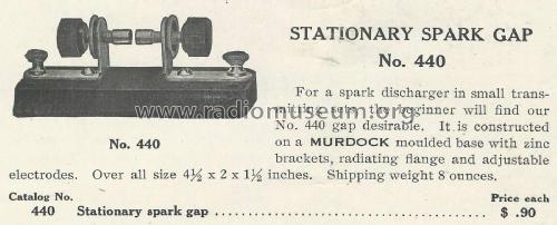 Stationary Spark Gap No. 440; Murdock, WM.J. Co.; (ID = 1978722) Amateur-D