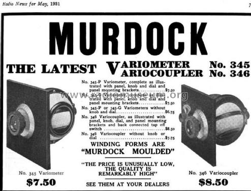 Variometer No. 345-P; Murdock, WM.J. Co.; (ID = 2097695) Radio part