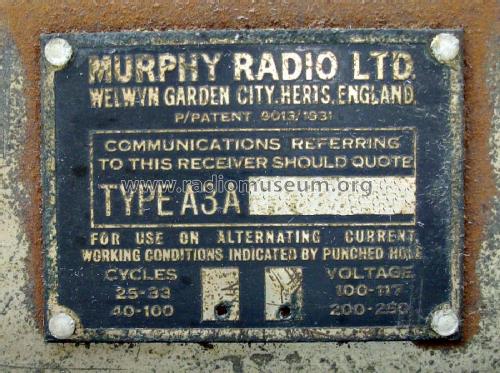 All Electric Pedestal A3A; Murphy Radio Ltd.; (ID = 2030427) Radio