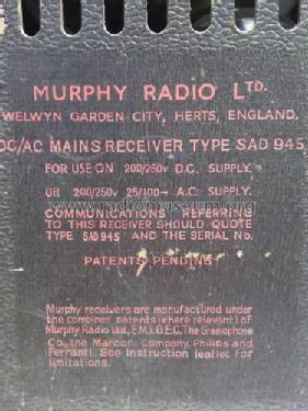 AD94; Murphy Radio Ltd.; (ID = 792960) Radio
