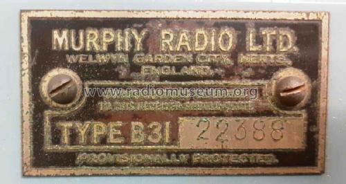 B31; Murphy Radio Ltd.; (ID = 2578784) Radio