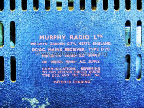 D70; Murphy Radio Ltd.; (ID = 2930654) Radio