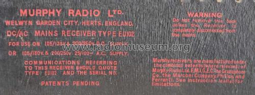 EU102; Murphy Radio Ltd.; (ID = 839139) Radio