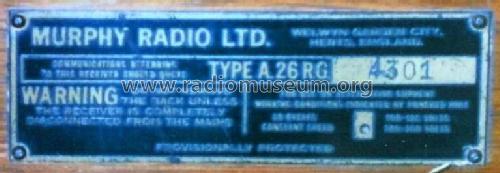 Radiogram A26RG; Murphy Radio Ltd.; (ID = 2097425) Radio