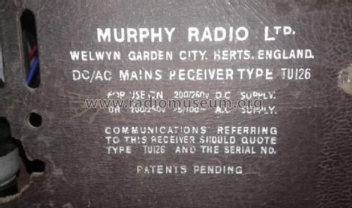 TU126; Murphy Radio Ltd.; (ID = 2686265) Radio