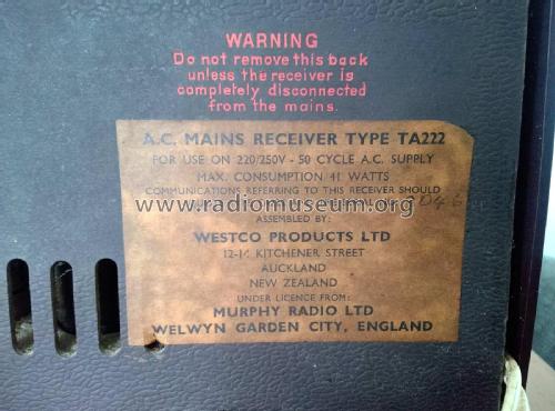Murphy TA222; Murphy Brand, Westco (ID = 3042735) Radio