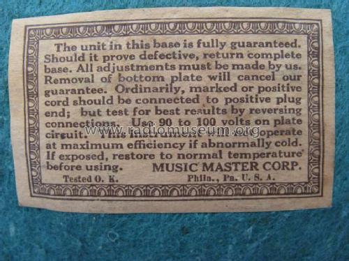 VI ; Music Master Corp. (ID = 651542) Parlante