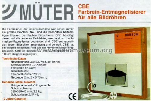 Bildschirm-Entmagnetisierer CBE; Müter, Ulrich; Oer- (ID = 1058300) Equipment