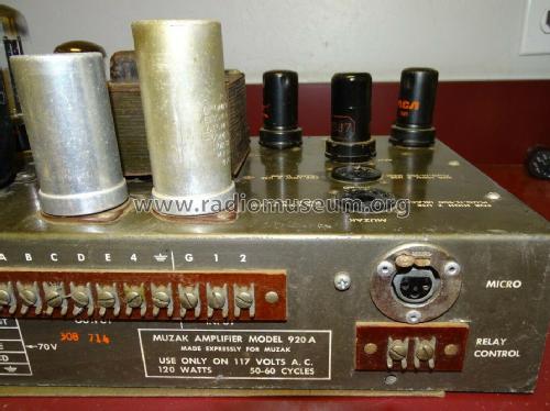 Amplifier 920A; Muzak Corporation; (ID = 2640340) Ampl/Mixer