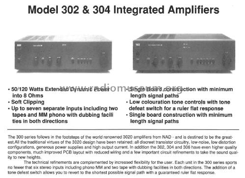 Stereo Amplifier 302; NAD, New Acoustic (ID = 1857845) Ampl/Mixer