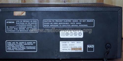 Stereo Cassette Tape Deck 6050 C; NAD, New Acoustic (ID = 1972991) Ton-Bild