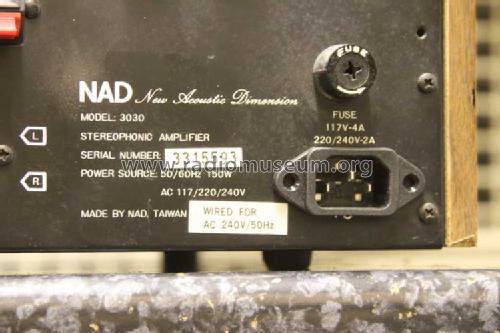 Stereophonic Amplifier 3030; NAD, New Acoustic (ID = 1547142) Ampl/Mixer